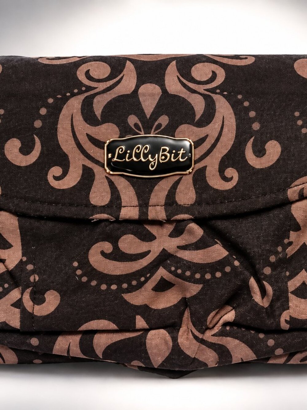 LillyBit Uptown Damask Diaper Clutch Changing Bag Brown Baby Organizer
